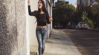 Tiny Tits Latina walking and Masturbating